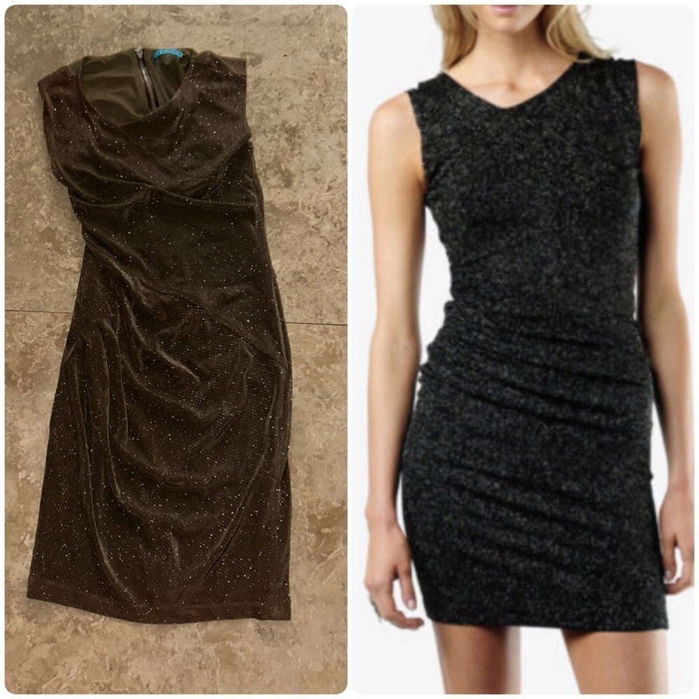 Alice + Olivia Annabelle Seamed Fitted  Brown Dress (D9)